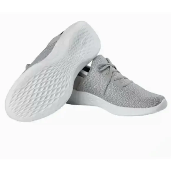 Skechers You Inspire Slip-On Walking Shoe Sneaker Womens 8.5 Gray Faux Lace Up - Picture 15 of 15